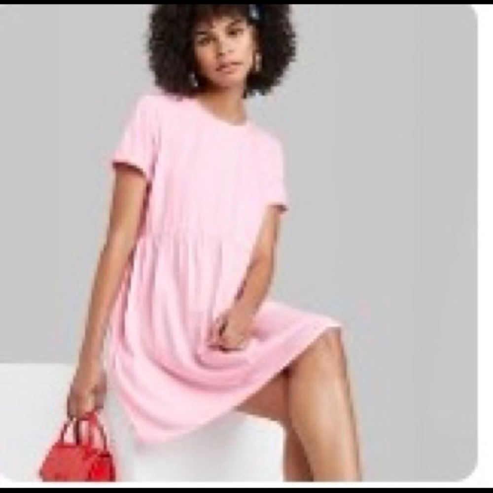 Short sleeve knit babydoll dress